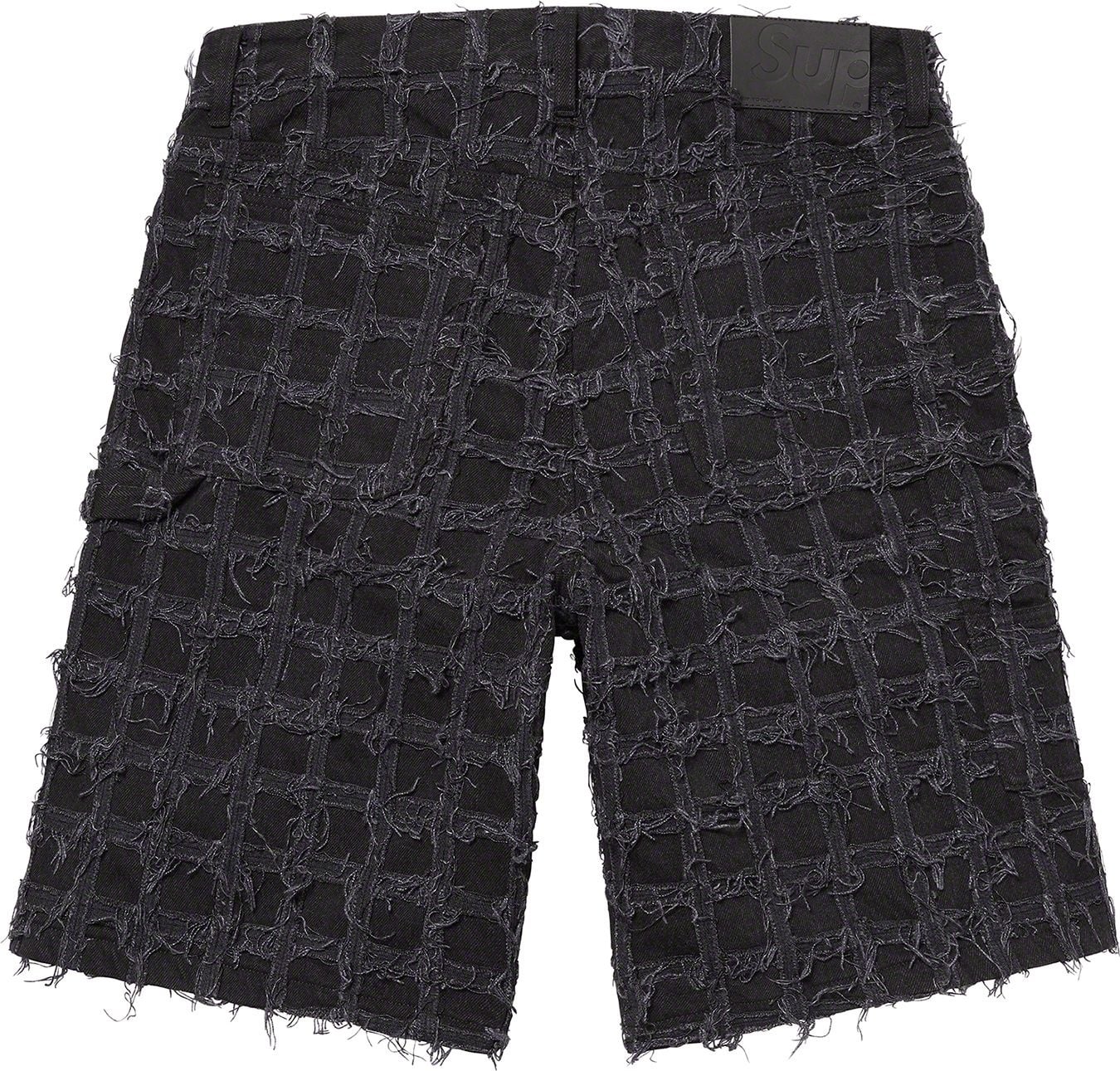 Frayed Patchwork Baggy Denim Short view 3